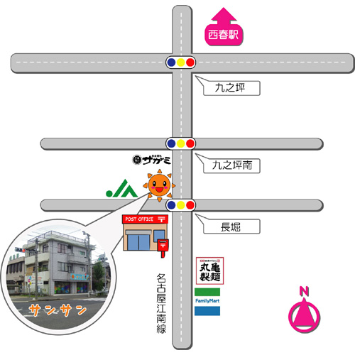 サンサン付近の地図